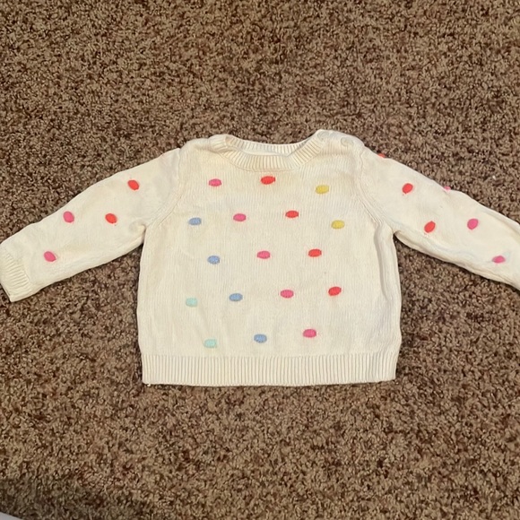 GAP Shirts & Tops Baby Girl Cream Rainbow Polka Dot Babygap
